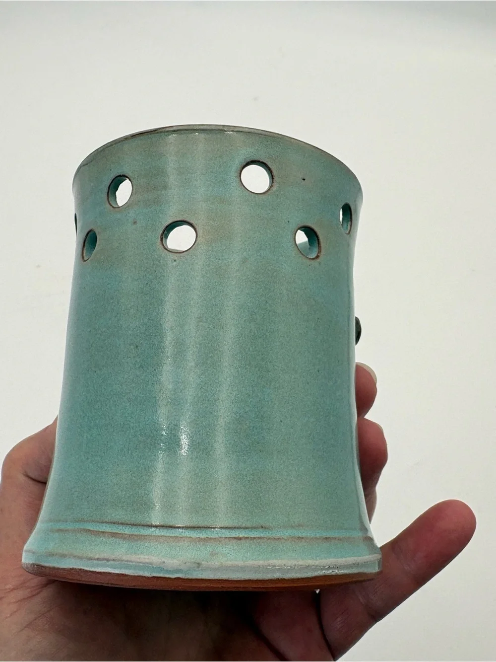 Vintage Turquoise Kilnworks Pottery Lizard Candle Holder- Made in Virgin Islands